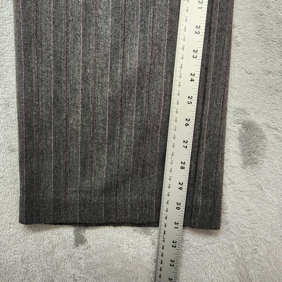 East 5th Pants Womens 6 Gray Striped Tweed High Rise Side Zip Wide Leg Trousers - Picture 9 of 11